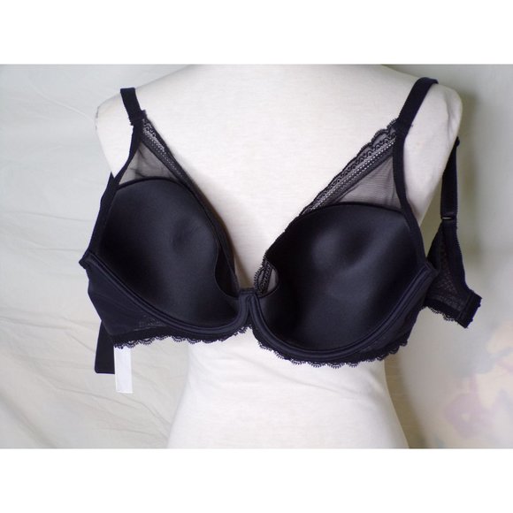 CHANTELLE Parisian Allure Underwire Plunge T-Shirt Bra Black 32DDDD #2232 NEW - Picture 12 of 12
